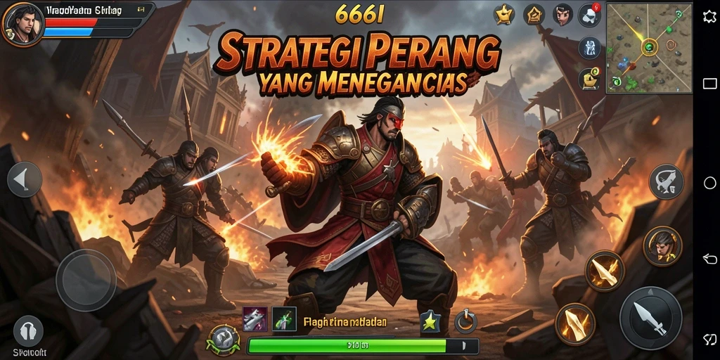 Screenshot utama 666I menampilkan gameplay strategi yang intens.