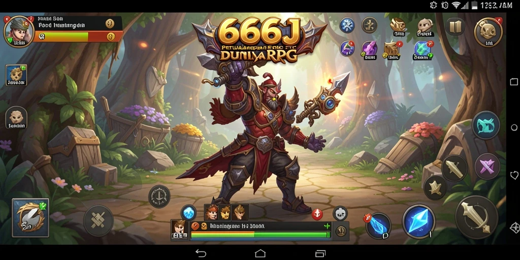 Screenshot dari gameplay 666J yang menampilkan pertarungan epik dalam RPG.