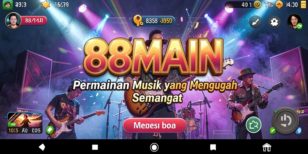 Screenshot gameplay <strong>88MAIN</strong> menampilkan pemain berinteraksi dengan musik.