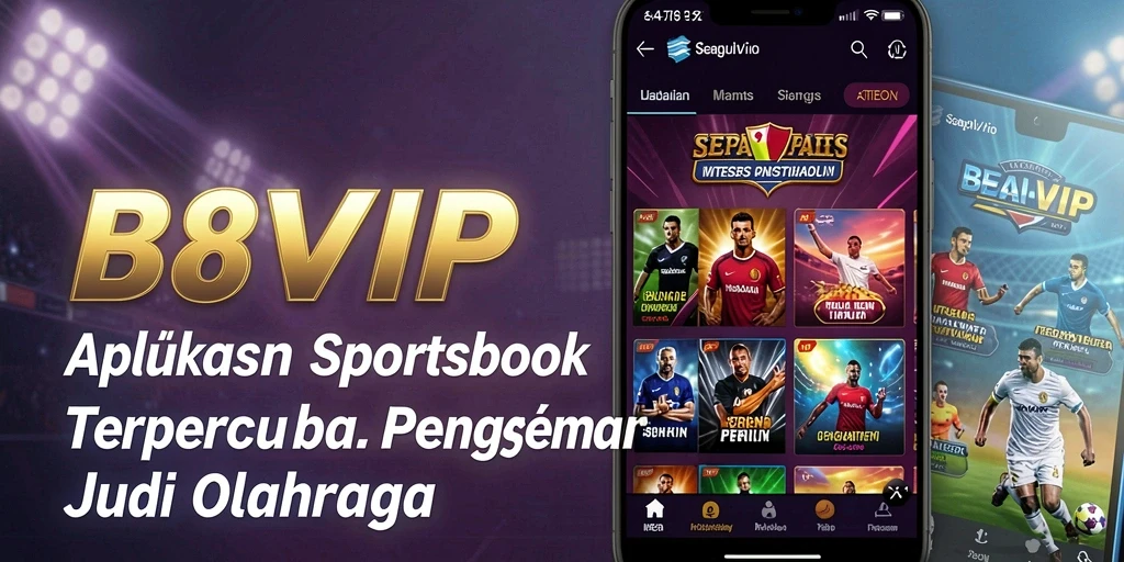 Screenshot B8VIP menampilkan antarmuka taruhan olahraga yang menarik.
