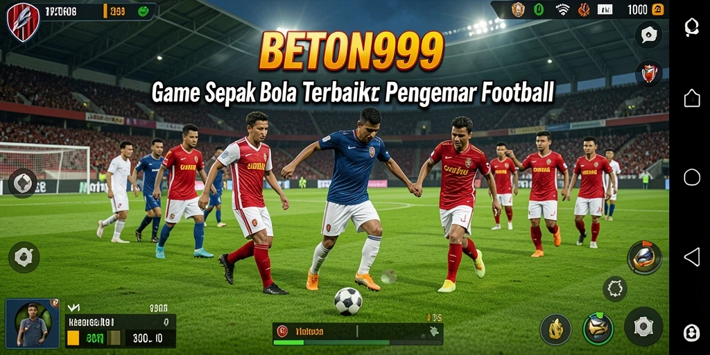 Menampilkan aksi seru di lapangan sepak bola BETON999.