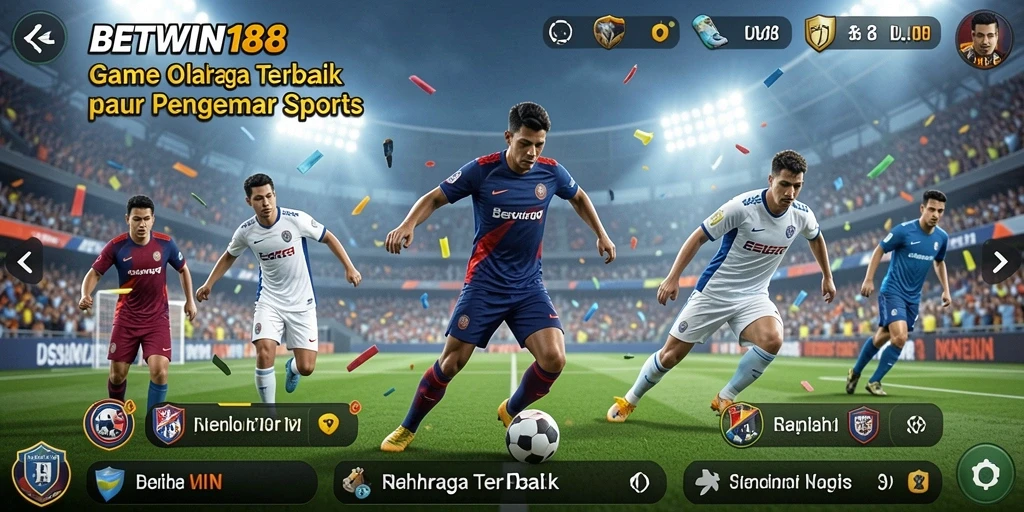 Screenshot menunjukkan gameplay olahraga yang intens dan menarik.