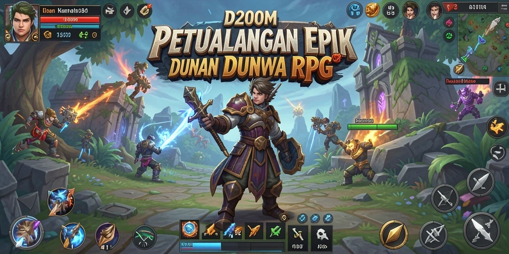 Tampilan gameplay D200M yang menakjubkan dalam dunia RPG.