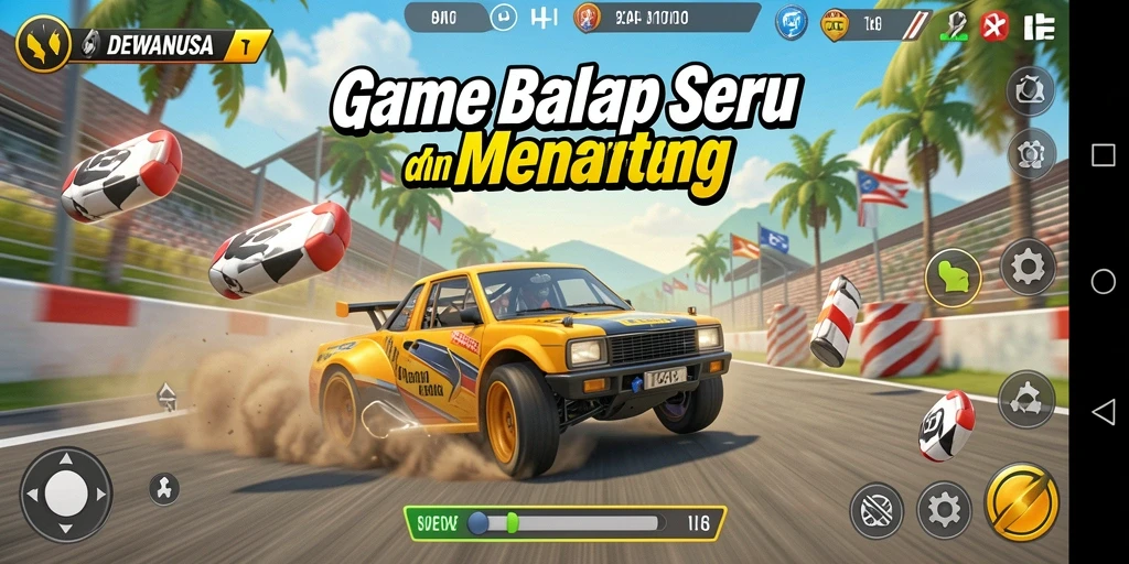 Tampilan dari gameplay DEWANUSA yang penuh aksi dan kecepatan.