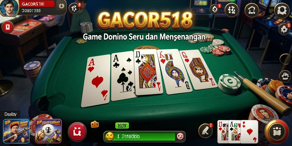Screenshot gameplay GACOR518 menunjukkan aksi seru permainan domino.