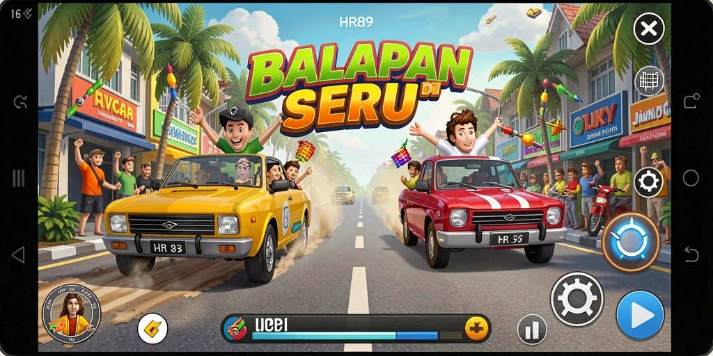 Tangkapan layar <strong>HR89</strong> menunjukkan aksi balapan yang mendebarkan dan grafis yang menakjubkan.