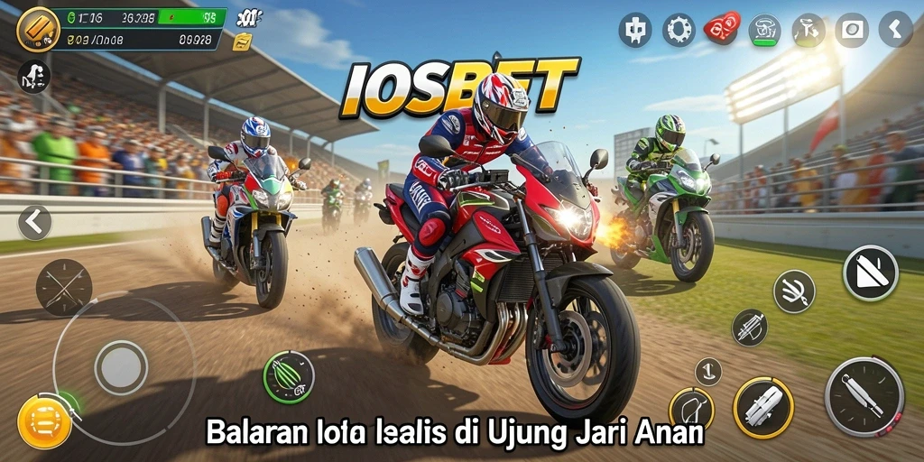 Tampilan dinamika balapan motor yang seru dan menegangkan.