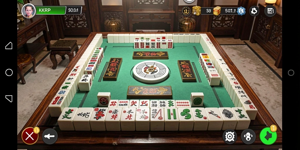 Screenshot gameplay KKRP yang menampilkan mode permainan Mahjong yang menarik.