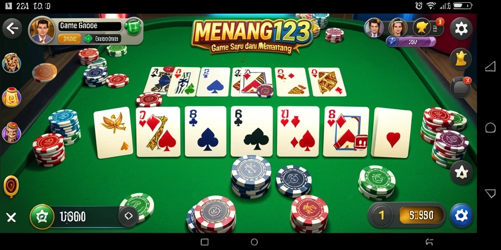 Tangkapan layar MENANG123 menunjukkan gameplay seru Gaple.