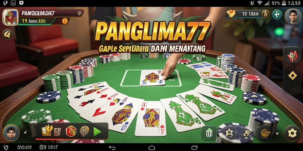 Tampilan gameplay Gaple di PANGLIMA77 yang seru dan interaktif.
