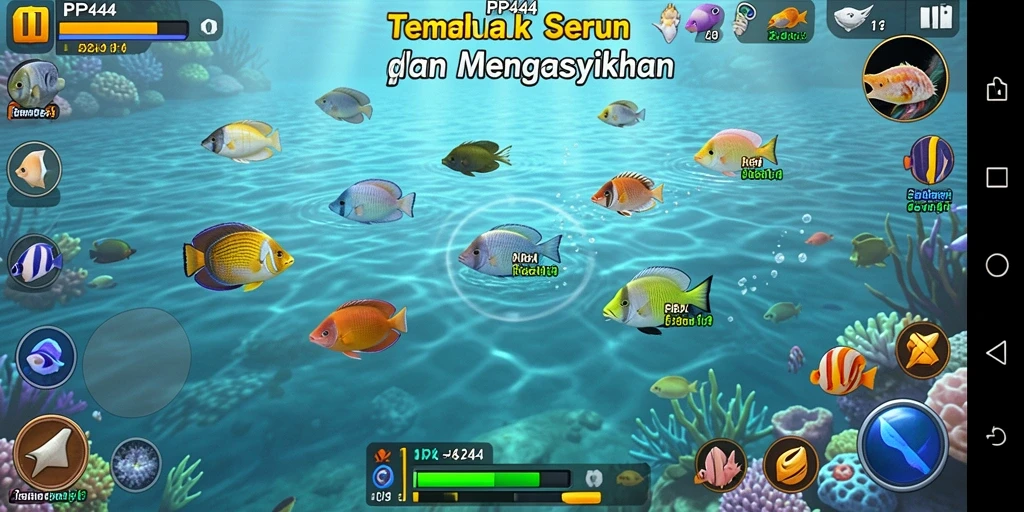 Tampilan gameplay seru dalam game Tembak Ikan PP444.