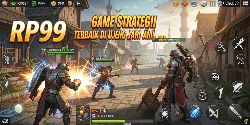 Menampilkan aksi strategi epik di RP99