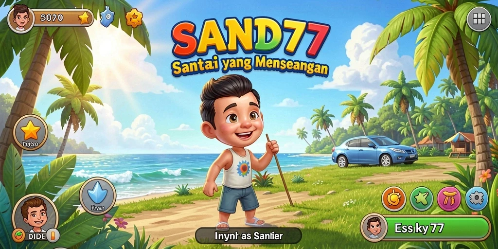 Tampilan gameplay <strong>SAND77</strong> yang menarik dan penuh warna.