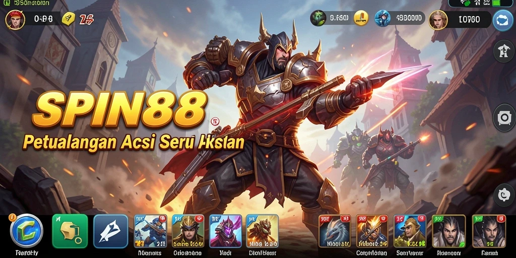 Tampilan aksi menegangkan dalam gameplay SPIN88.