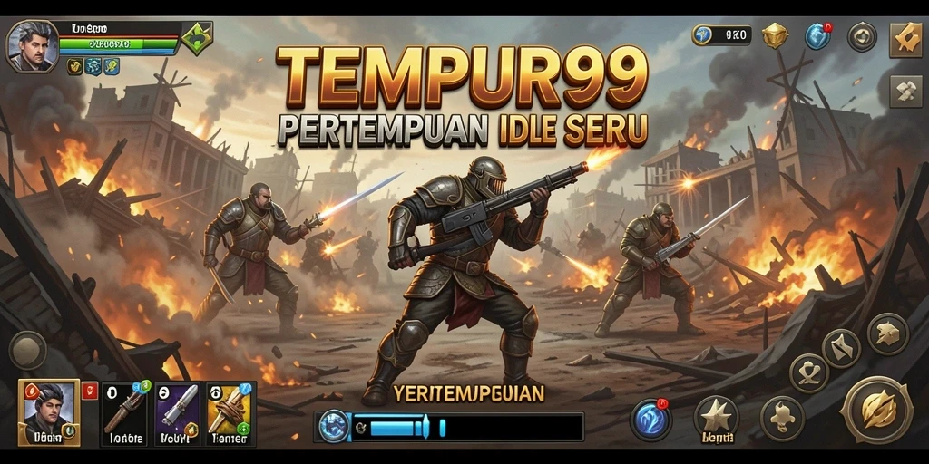 Tampilan gameplay TEMPUR99 yang seru dan adiktif dalam mode Idle.