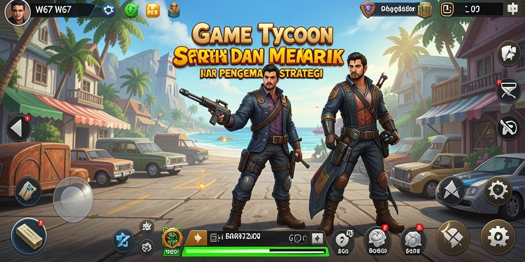 Tampilan gameplay W67 yang menarik dan penuh strategi Tycoon.