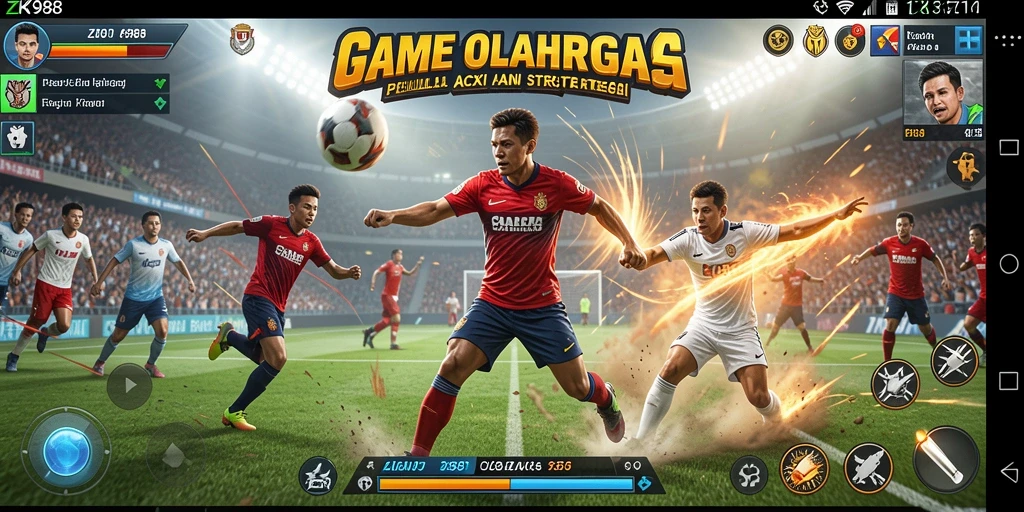 Tampilan gameplay ZK988 dengan aksi olahraga yang intens.